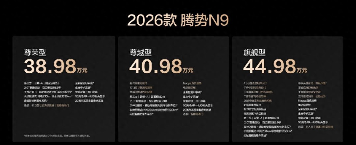 三破高速避让世界纪录！2026款腾势N9正式上市，38.98万元起！_三破高速避让世界纪录！2026款腾势N9正式上市，38.98万元起！_