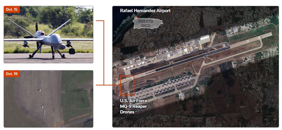 波多黎各拉斐尔·埃尔南德斯机场出现美军无人机 路透社