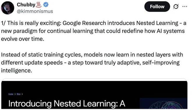_突破LLM遗忘瓶颈，谷歌「嵌套学习」让AI像人脑一样持续进化_突破LLM遗忘瓶颈，谷歌「嵌套学习」让AI像人脑一样持续进化