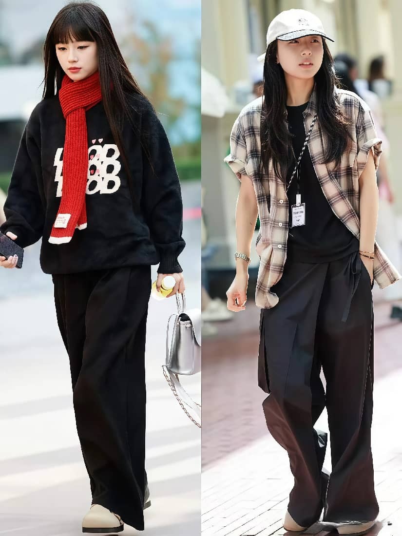 _鞋子阔腿裤_阔腿裤板鞋