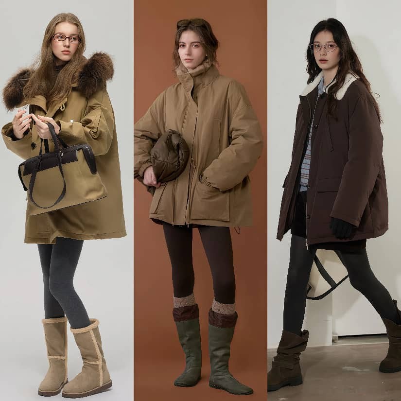 靴子搭配羽绒服__羽绒靴搭配