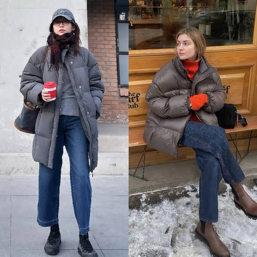 靴子搭配羽绒服__羽绒靴搭配