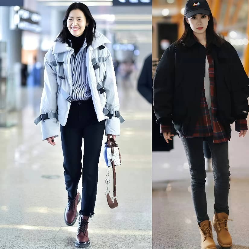 靴子搭配羽绒服__羽绒靴搭配