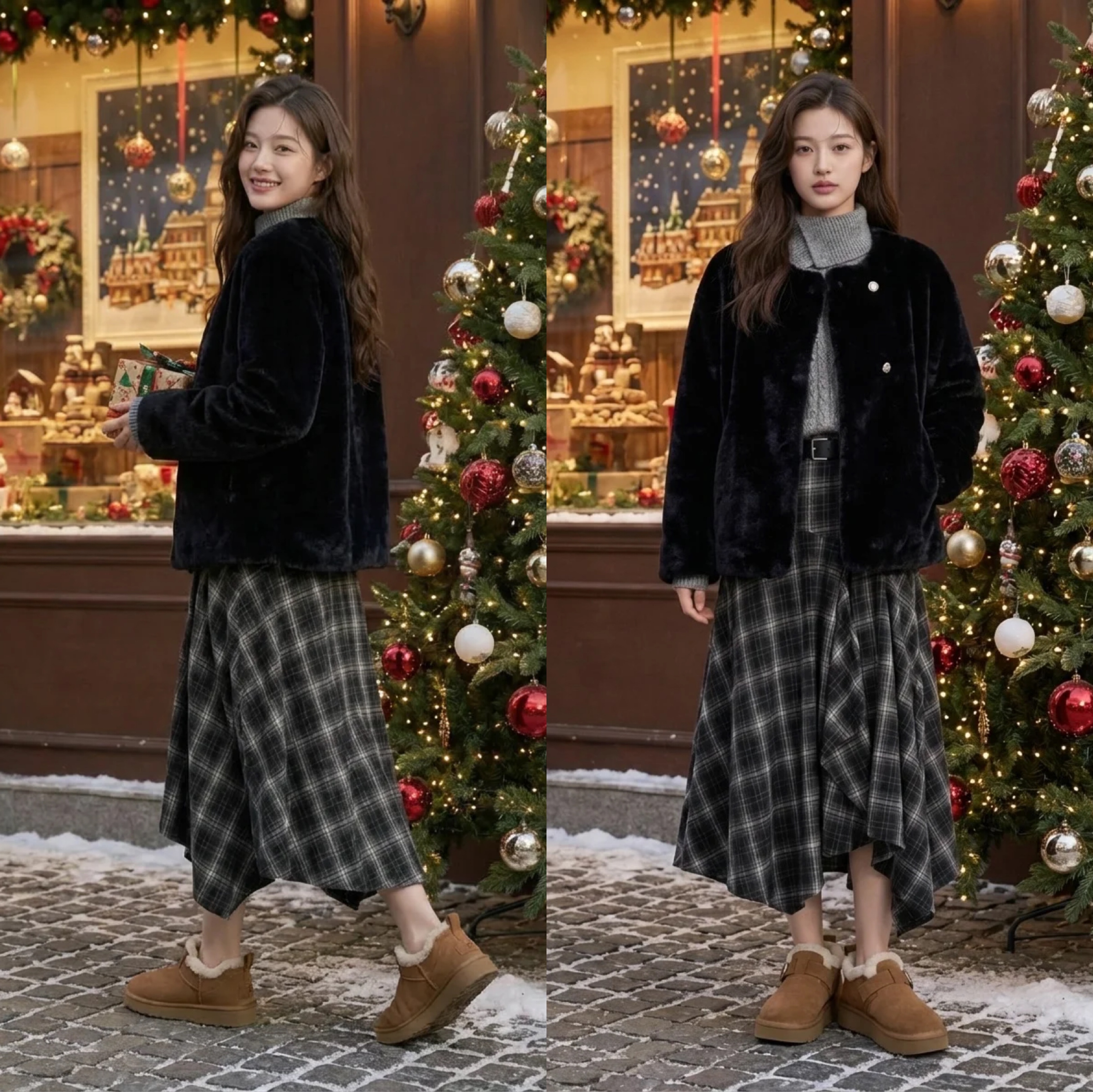 _冬天时尚搭配_冬季穿搭暖和