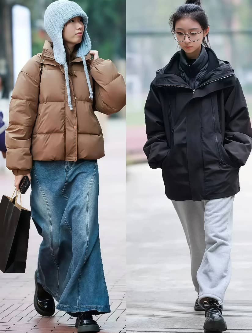 羽绒服叠穿衣服搭配_冬季羽绒服叠穿搭配_