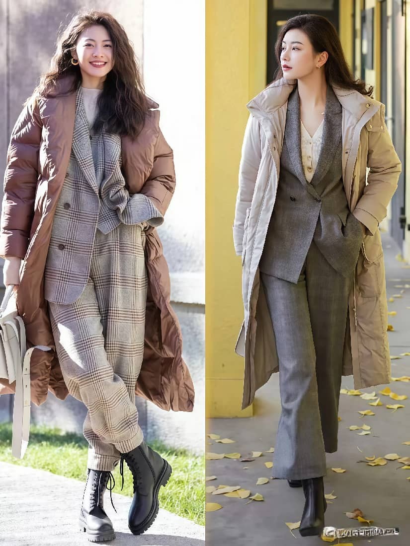 _冬季羽绒服叠穿搭配_羽绒服叠穿衣服搭配