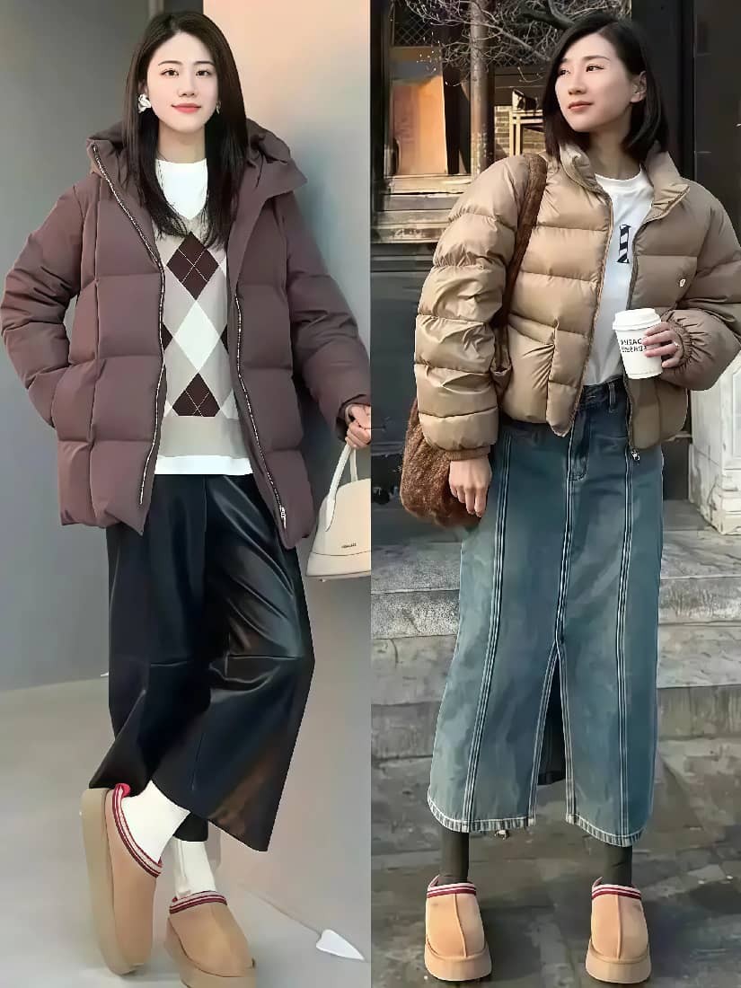 羽绒服叠穿衣服搭配_冬季羽绒服叠穿搭配_