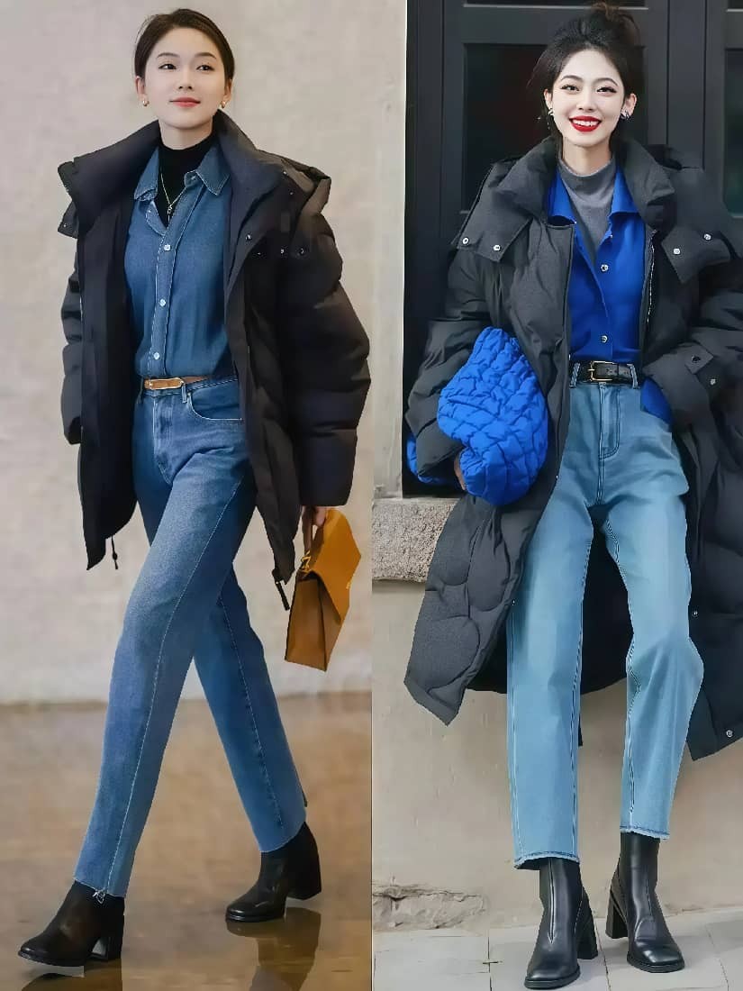 羽绒服叠穿衣服搭配__冬季羽绒服叠穿搭配