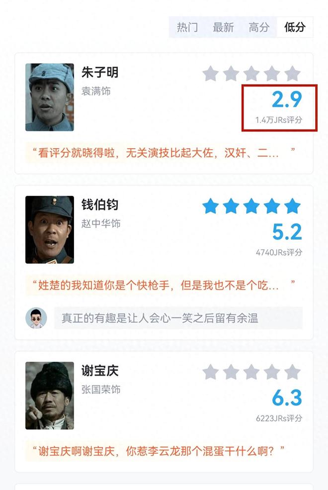 《亮剑》为什么朱子明的口碑那么差？连钱伯钧和谢宝庆都比他好