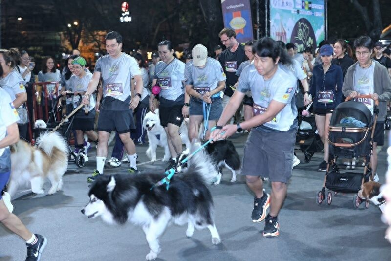 苏提达王后参加公益跑步太猛了！穿T恤牵着狗狗，素颜都这么好看