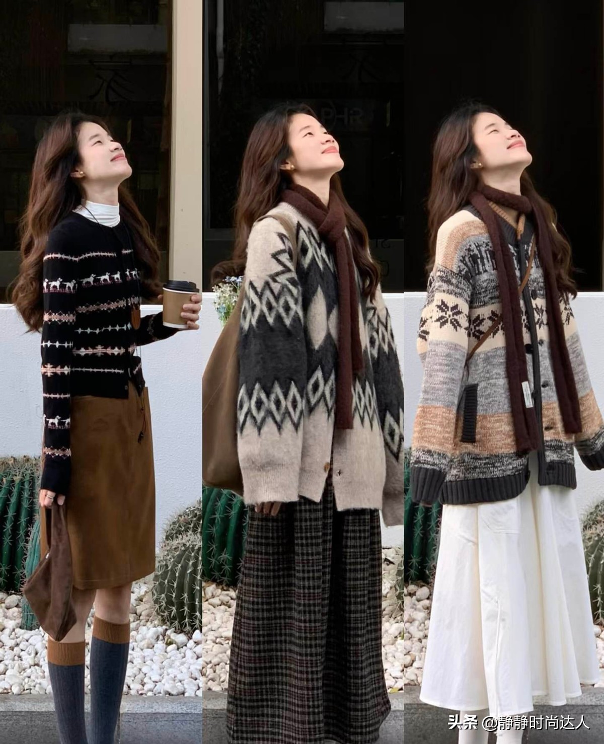 _彩色围巾花样图片_彩色围巾配什么衣服