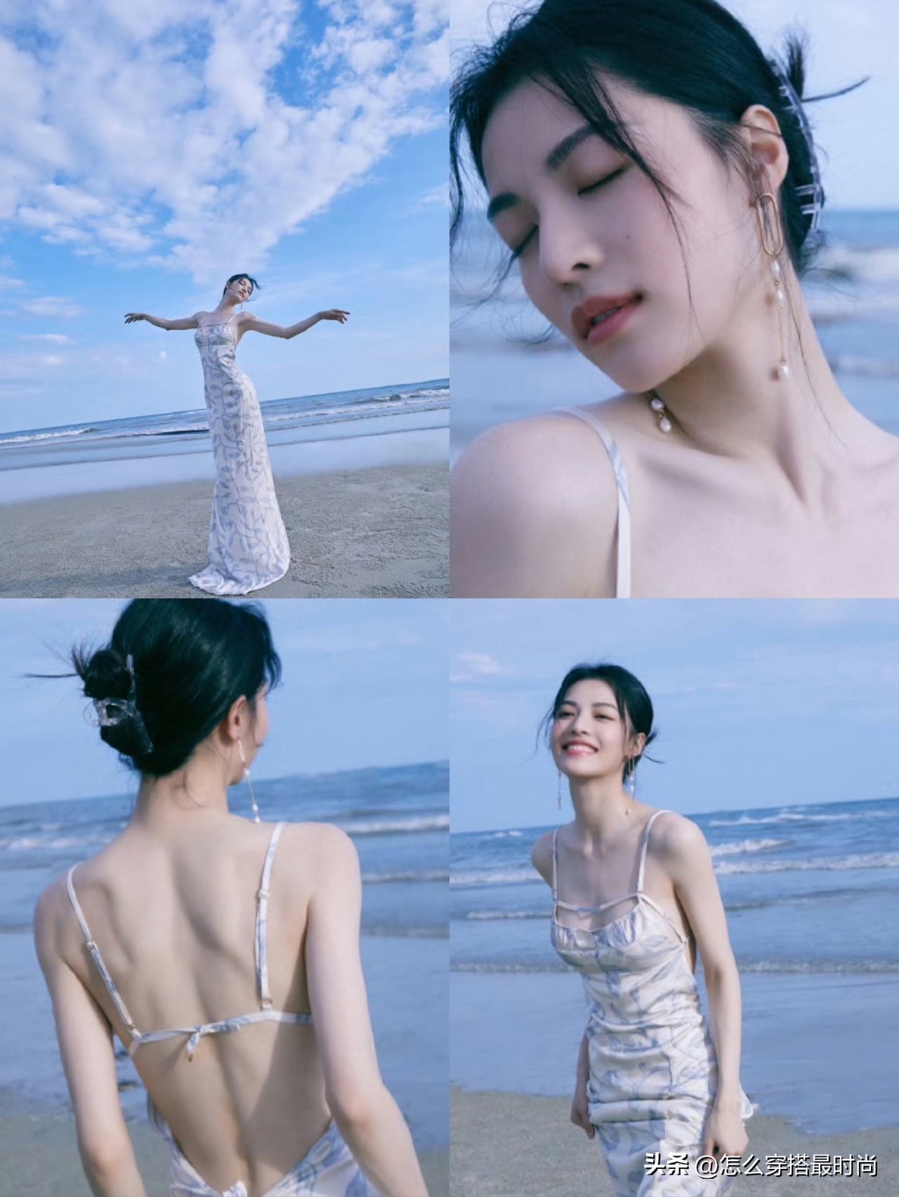 舒淇分体长裙露腰，钟楚曦花裙配羊毛卷，海边度假速速抄作业！_舒淇分体长裙露腰，钟楚曦花裙配羊毛卷，海边度假速速抄作业！_