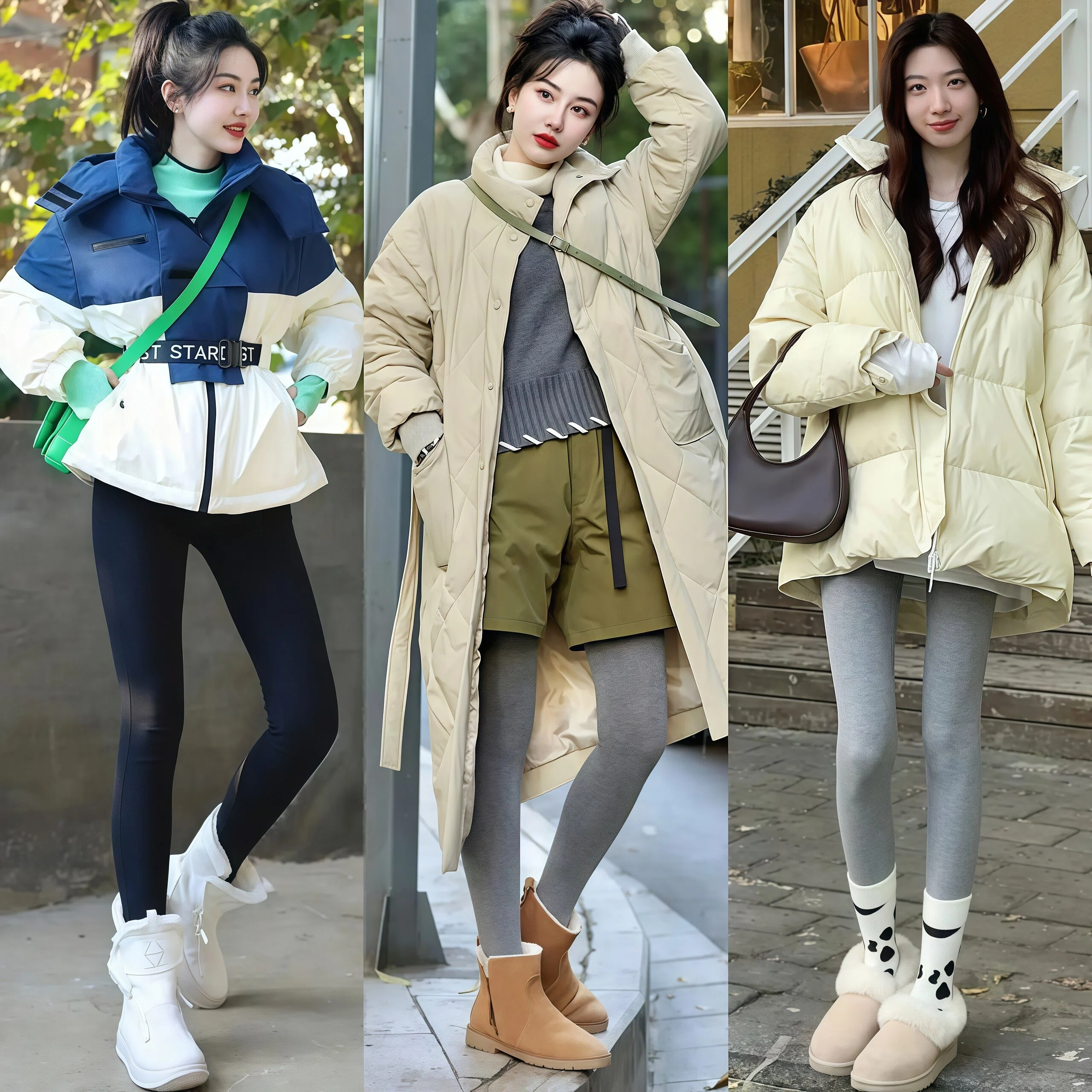 _上面羽绒服下面短裤_上身羽绒服下身短裤