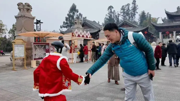 重庆新春加“马”宠客｜玩转科技年味儿！“马年显眼包”入职大足石刻
