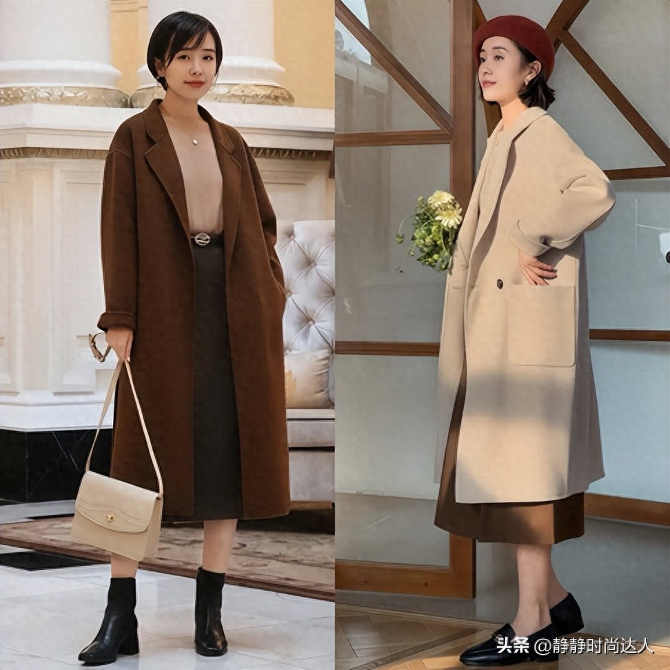 40+女性冬季这样穿:长外套+裙子,保暖与洋气双向在线