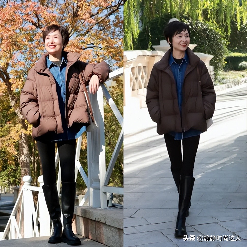 _冬季羽绒穿搭_简约羽绒服