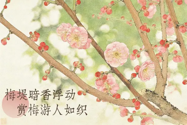 梅堤暗香浮动赏梅游人如织