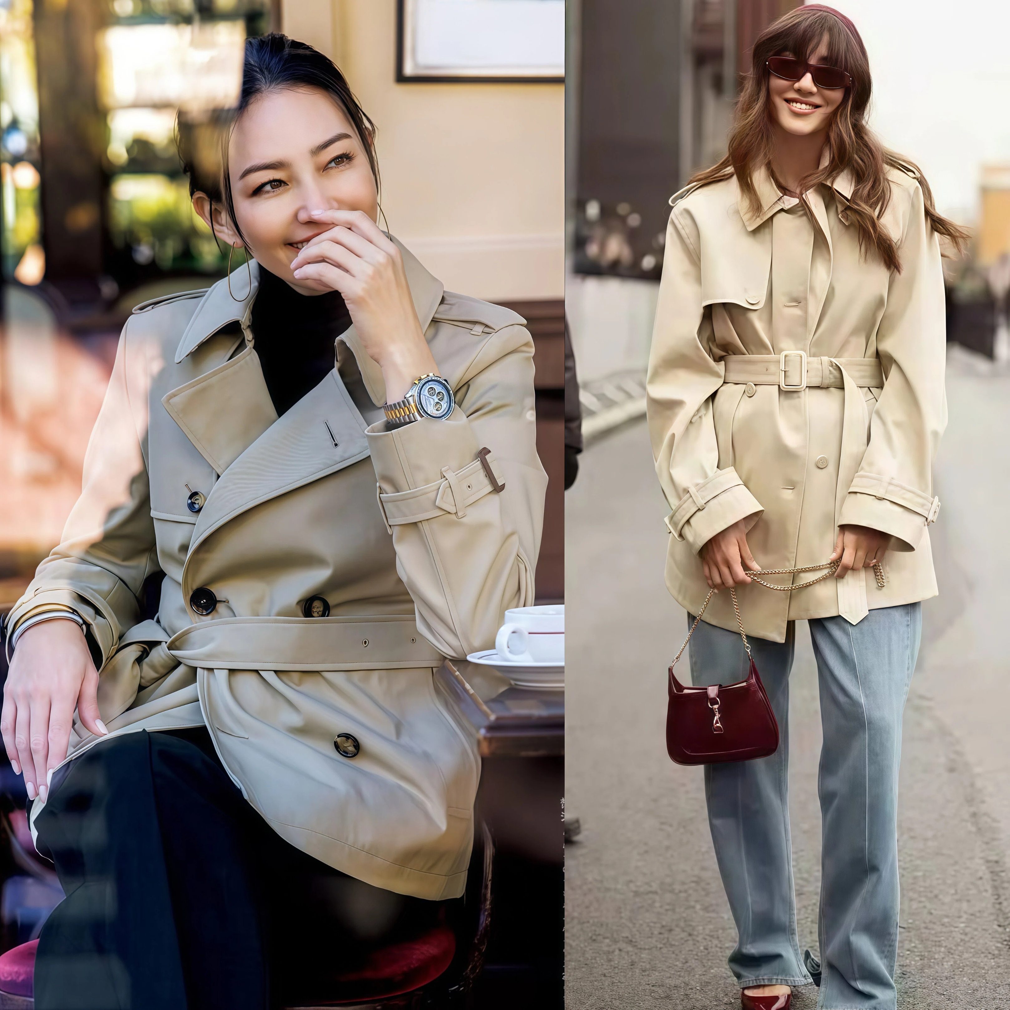 春季风衣穿搭__春季流行风衣