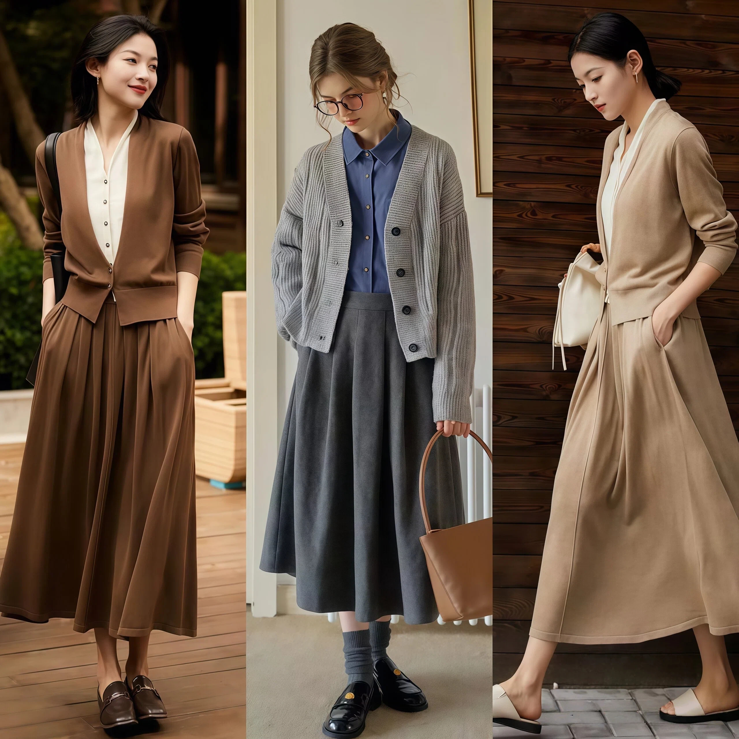 _“针织衫+裙子”才是真温柔！春天出门选择这套，优雅高级又得体_“针织衫+裙子”才是真温柔！春天出门选择这套，优雅高级又得体