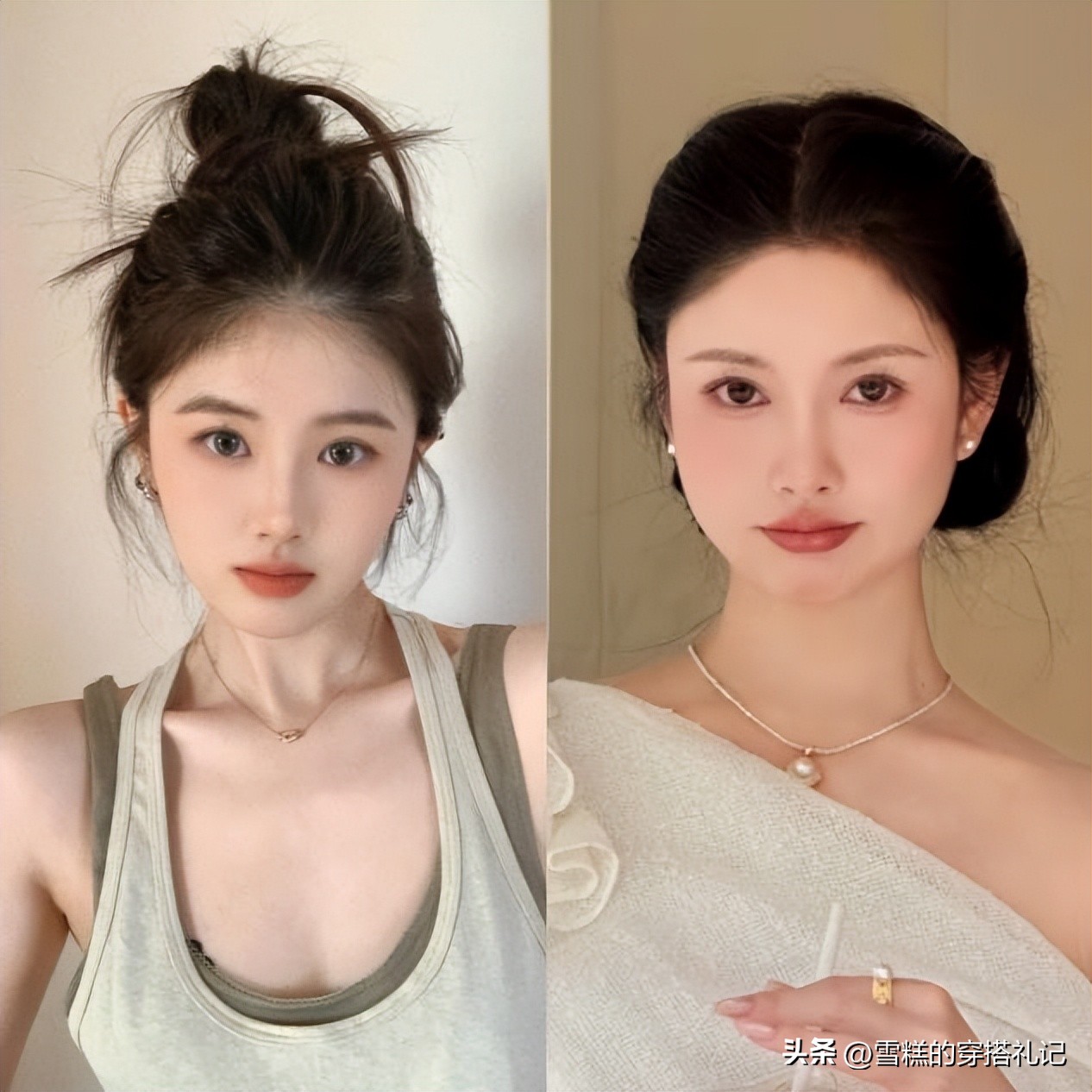 _短发随意扎_老颜值选短发扎错显老吗